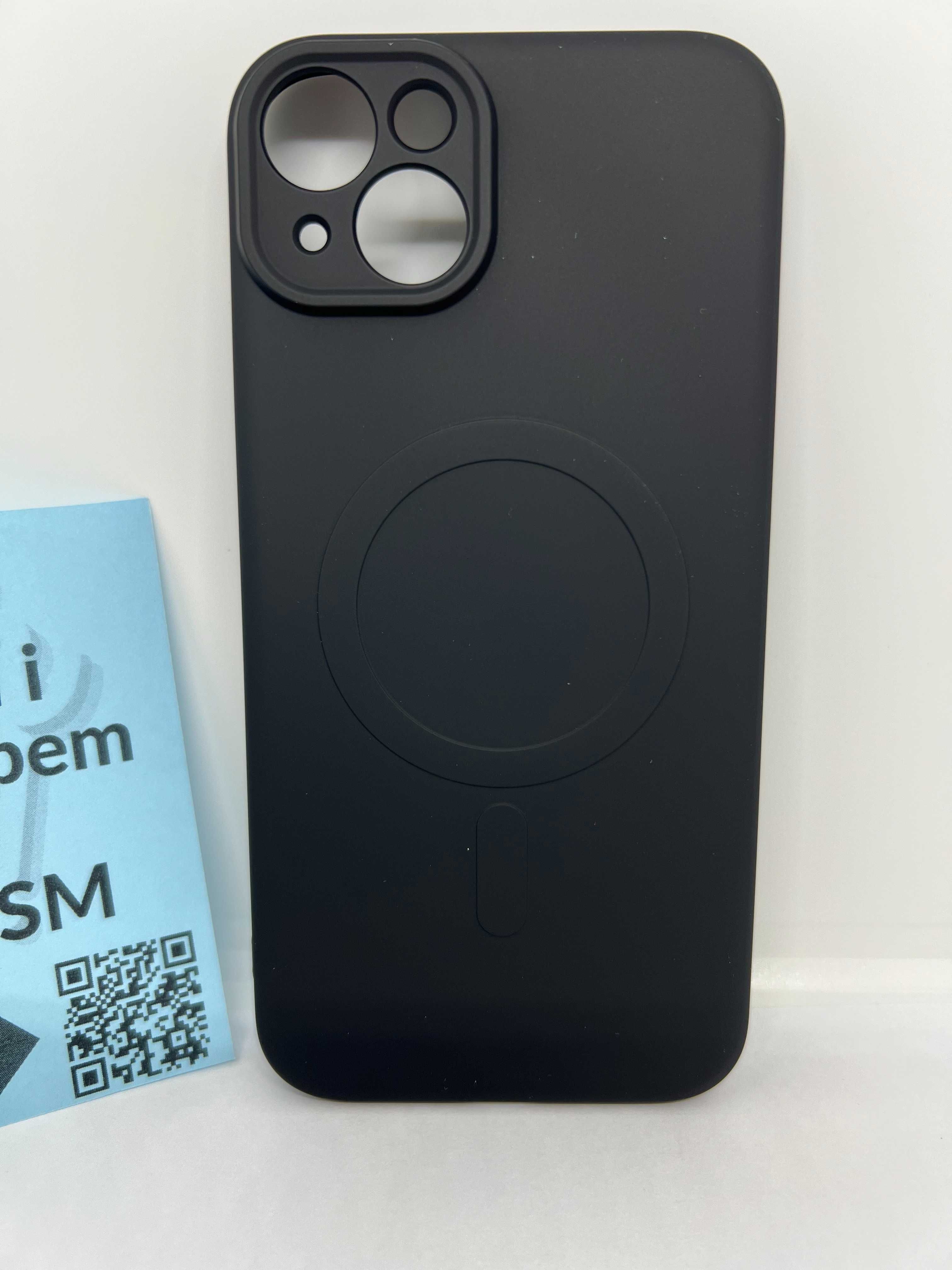 Mercury MagSafe Silicone Mikrofibra - iPhone 15 PLUS - Czarny