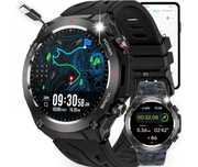 Smartwatch męski wodoodporny GPS Sport Rozmowy, Polskie Menu