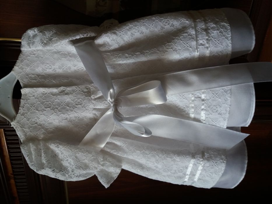 Rozm. 56 Śliczna biała sukienka bolerko czapeczka chrzest impreza