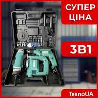 Шуруповерт Набор Makita 3в1. Дрель, Лобзик, Болгарка