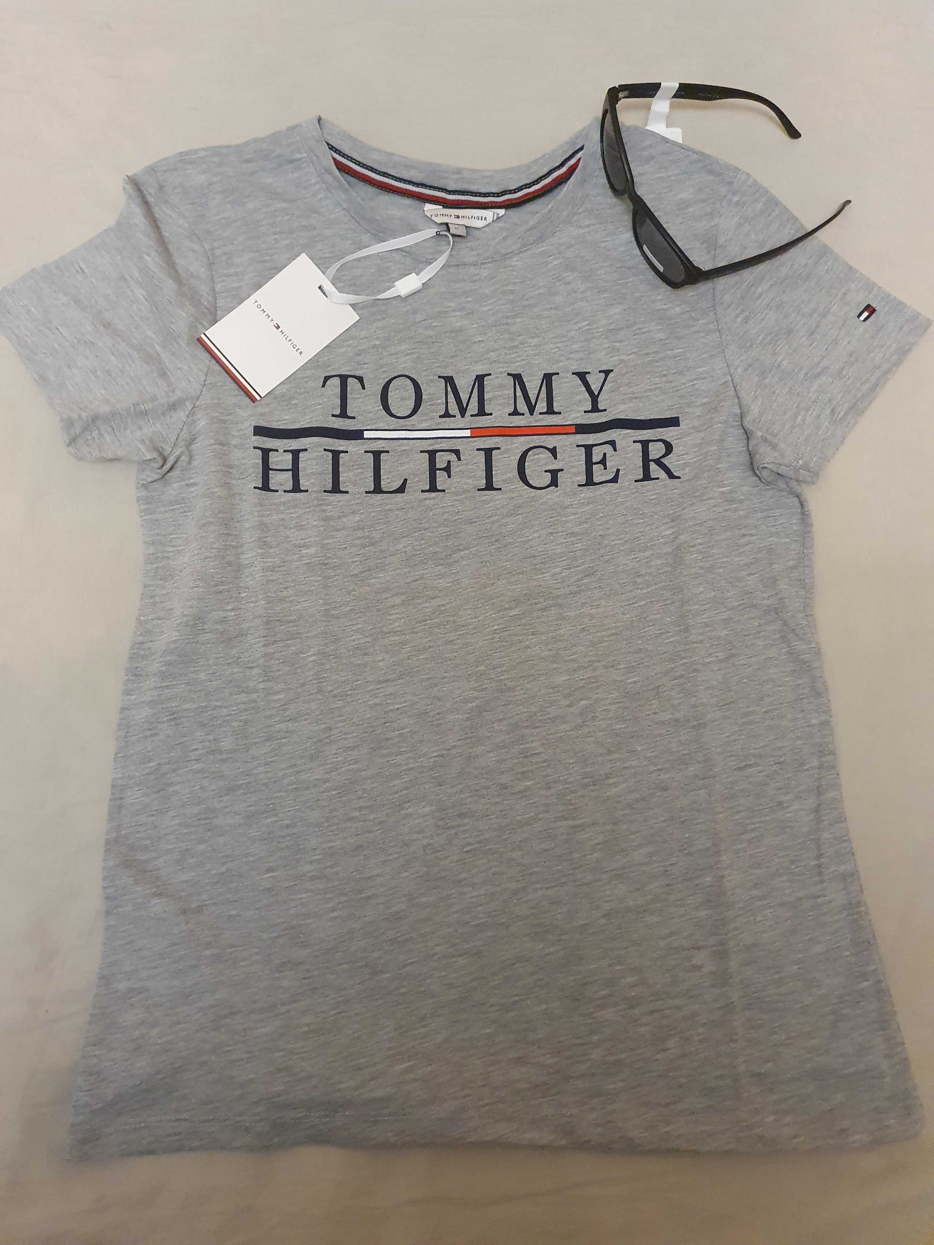 NOWA koszulka Tommy Hilfiger t-shirt TH bluzka szara  M