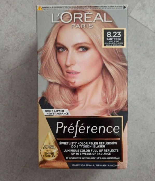 Farba L'Oreal Preference 8.23 różowy blond
