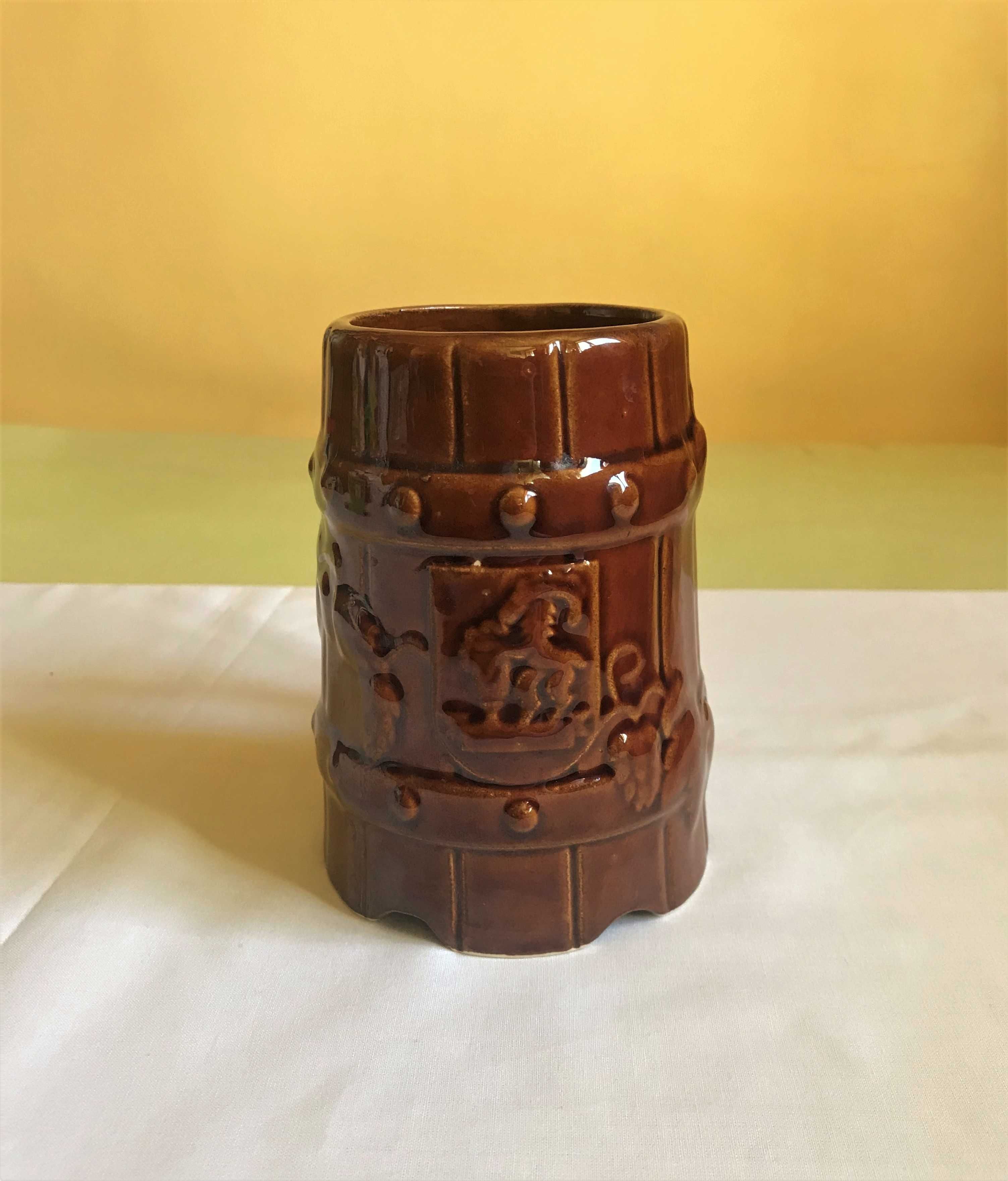 kufel prl herb lublina vintage ceramika piwo brązowy 0,5 l