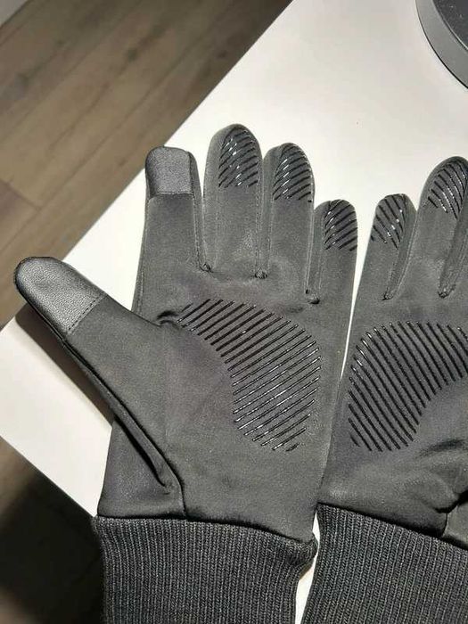 Czarne nowe rękawiczki męskie Softshell zimowe dotykowe sportowe