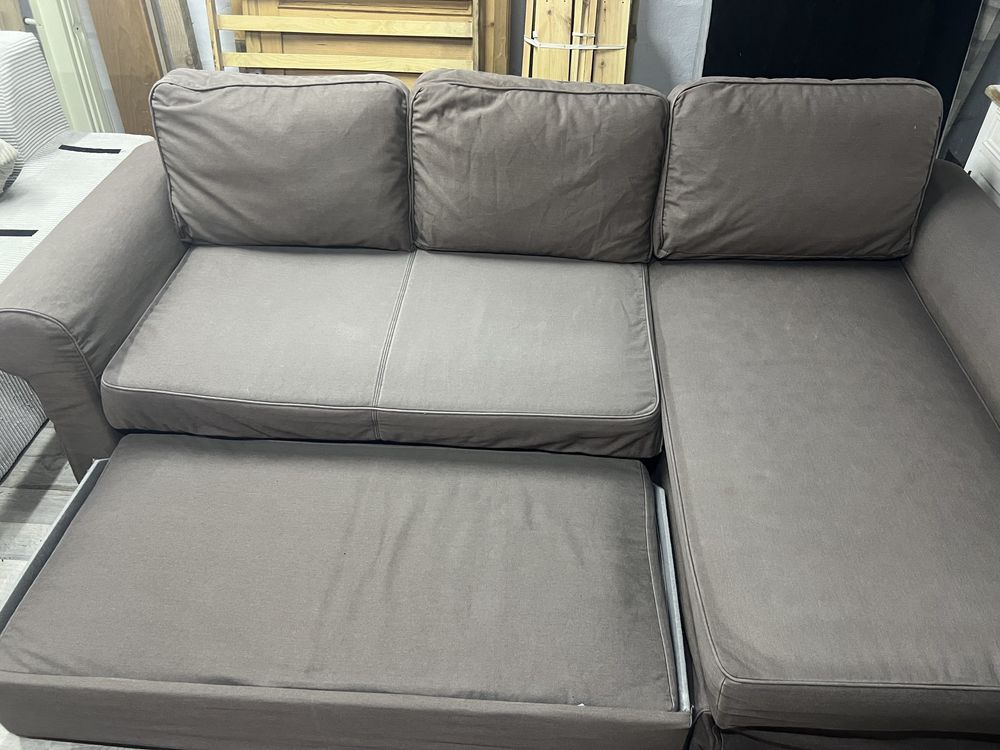 Sofa Norożnik Ikea Backabro funkcja spania 140x200 Brązowy.