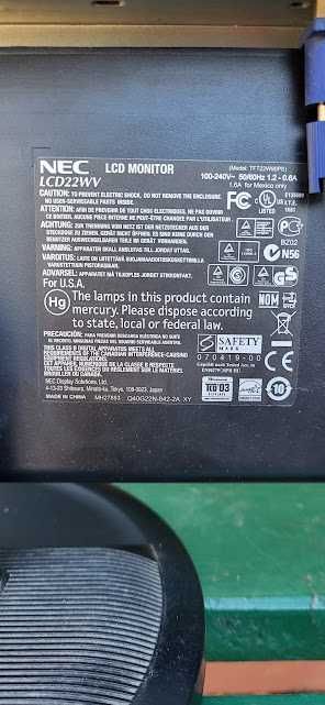 Monitor NEC LCD 22WV