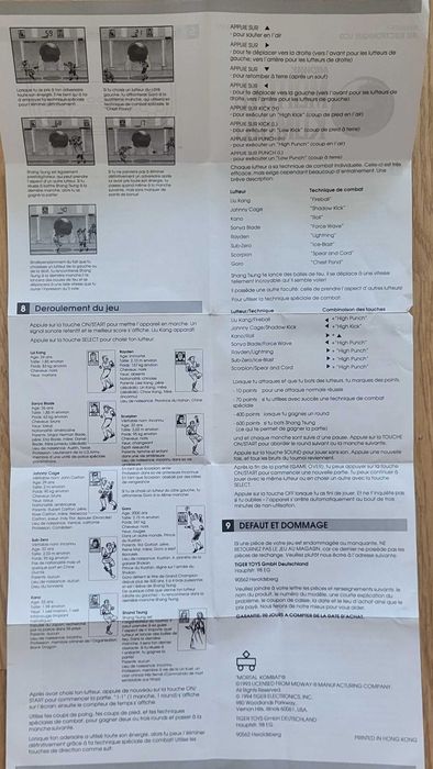 Midway Mortal Kombat - instrukcja
