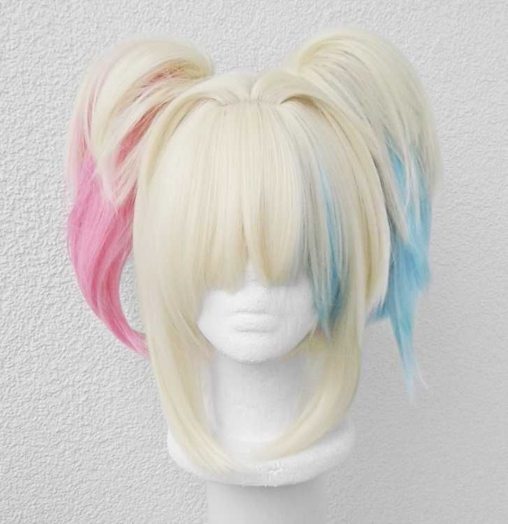 Blond peruka z kitkami cosplay wig Harley Quinn Suicide Squad Isekai