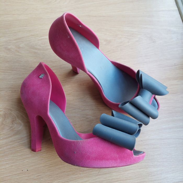 Sandalias Melissa Rosa Laço Cinzento