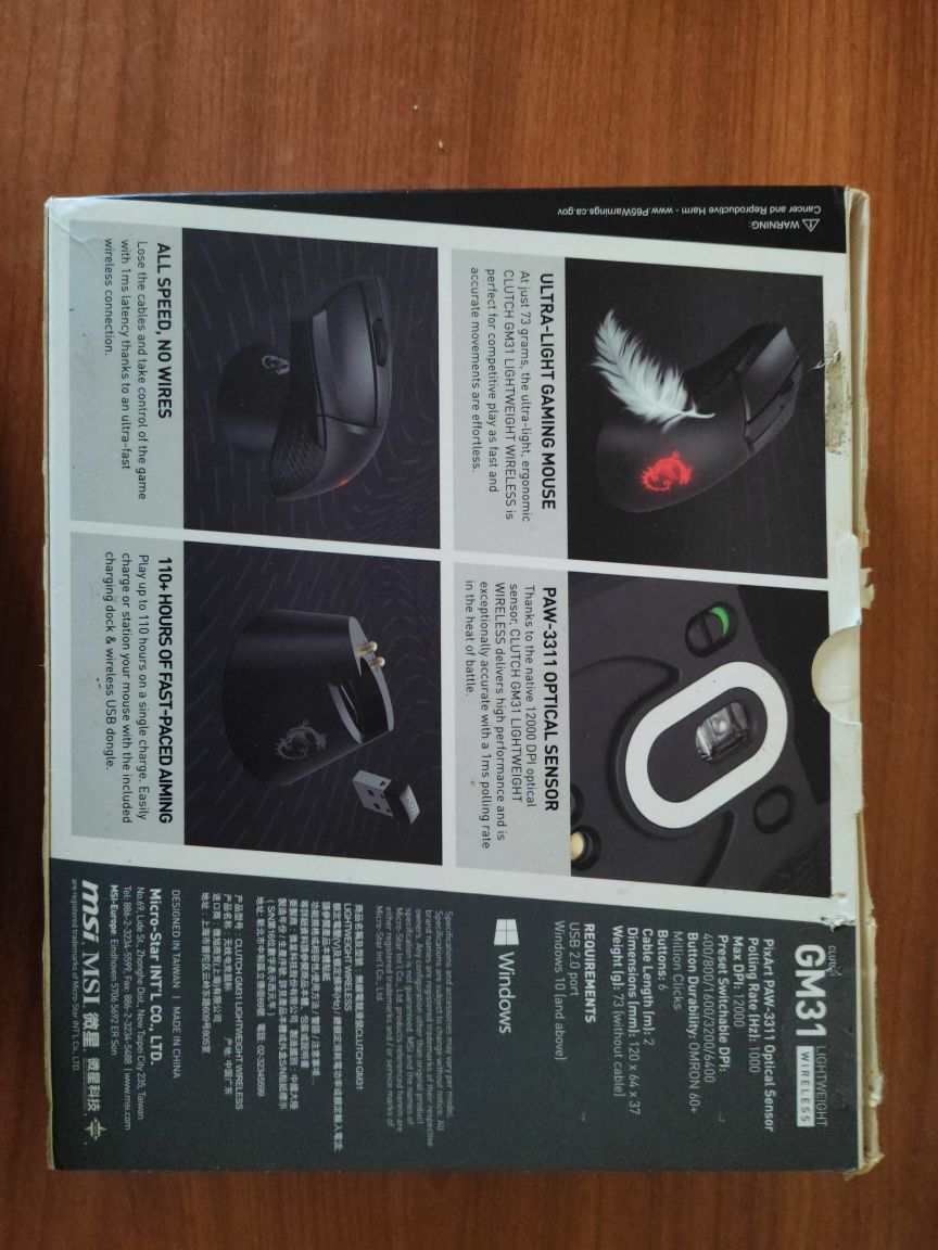 Rato wireless, 110 horas bateria, 1 ms