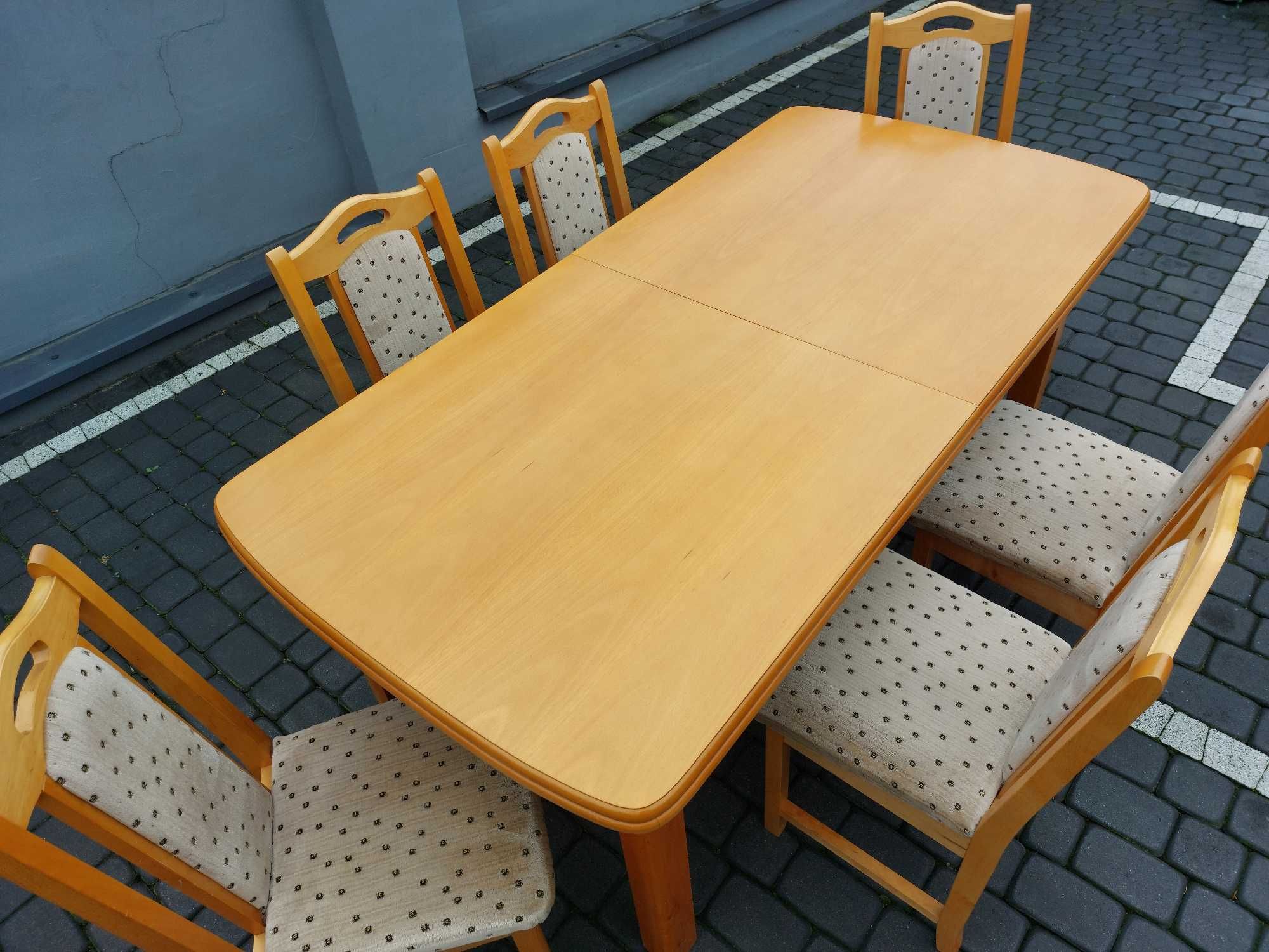 Stół i 6 krzeseł -olcha