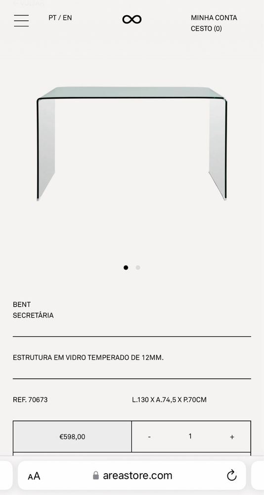Secretaria vidro temperado nova