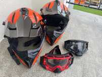 Sprzedam dwa kaski i google na motor rower  quad cross