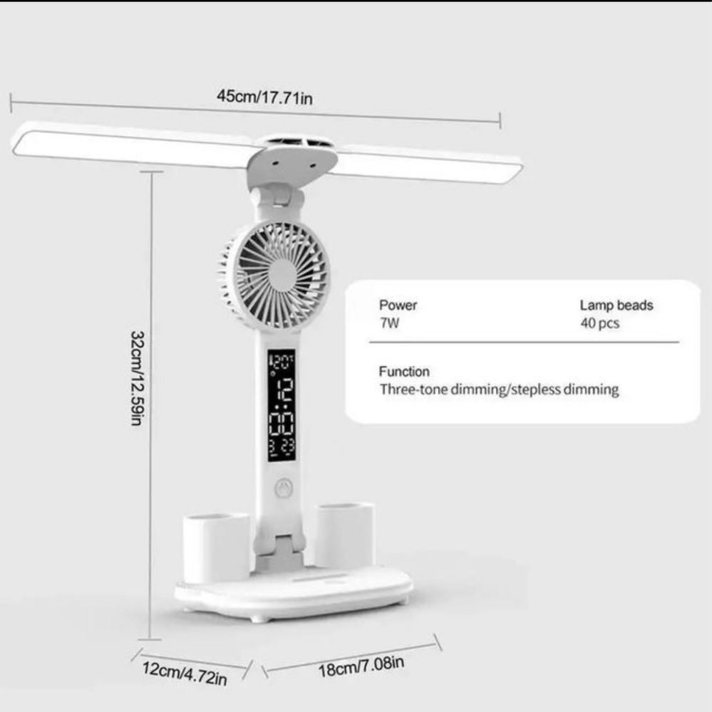 Candeeiro luz led com ventilação