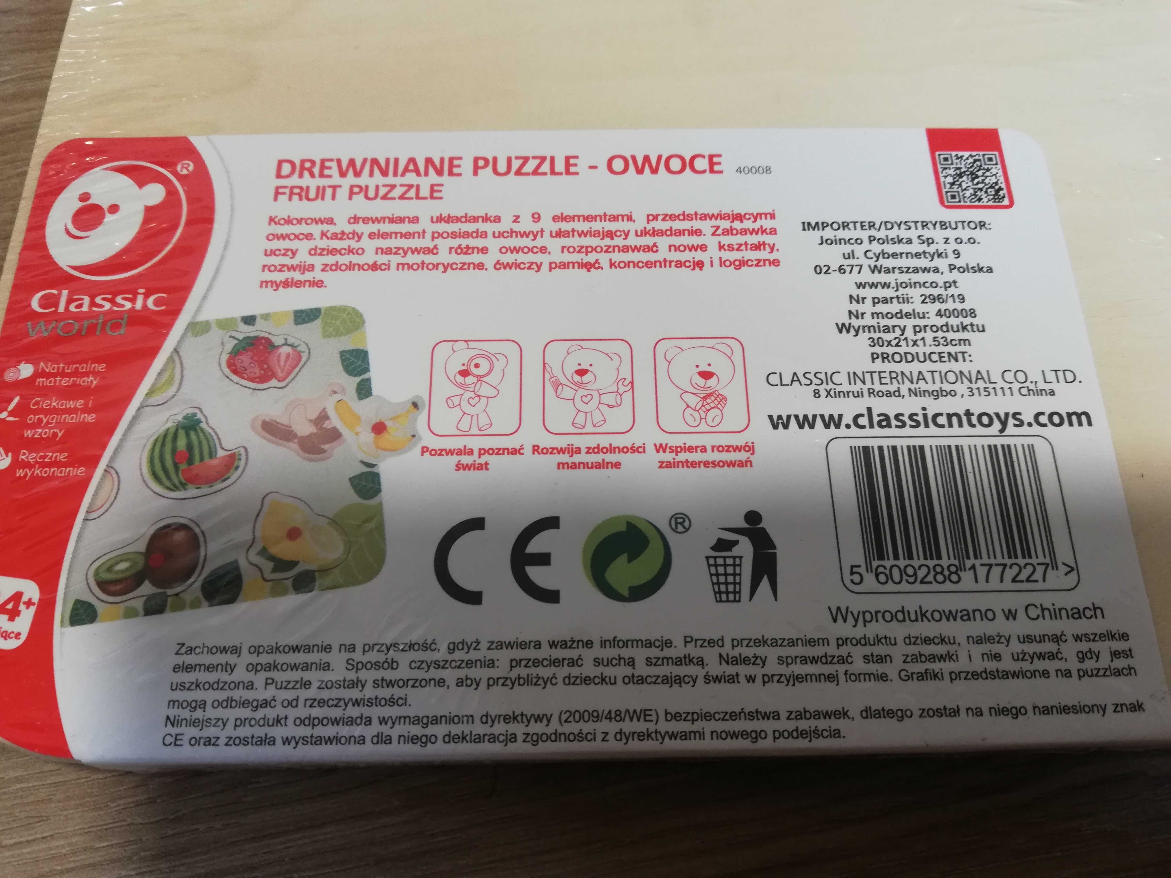 Puzzle układanki drewniane dla najmłodszych Puchatek Ravensburger