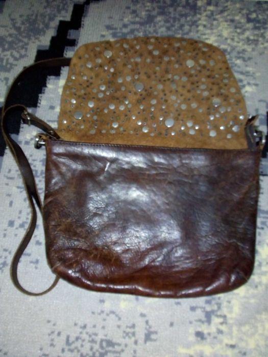 Skórzana torebka listonoszka No Są Amsterdam Stan bardzo dobry