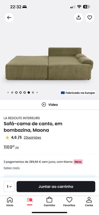 Sofá novo da La Redoute