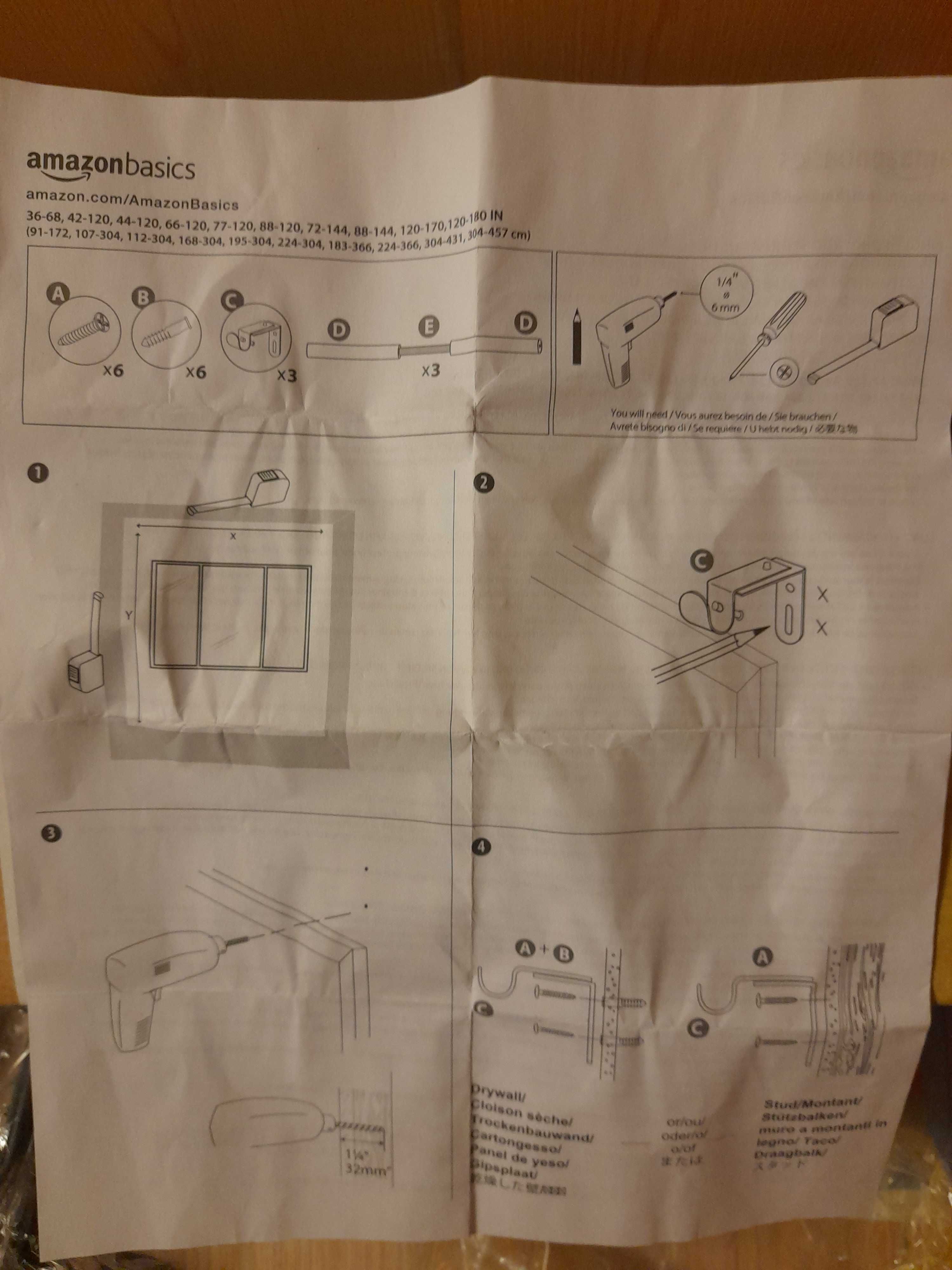 Karnisz metalowy, regulowany do okien, mocowany na ścianie