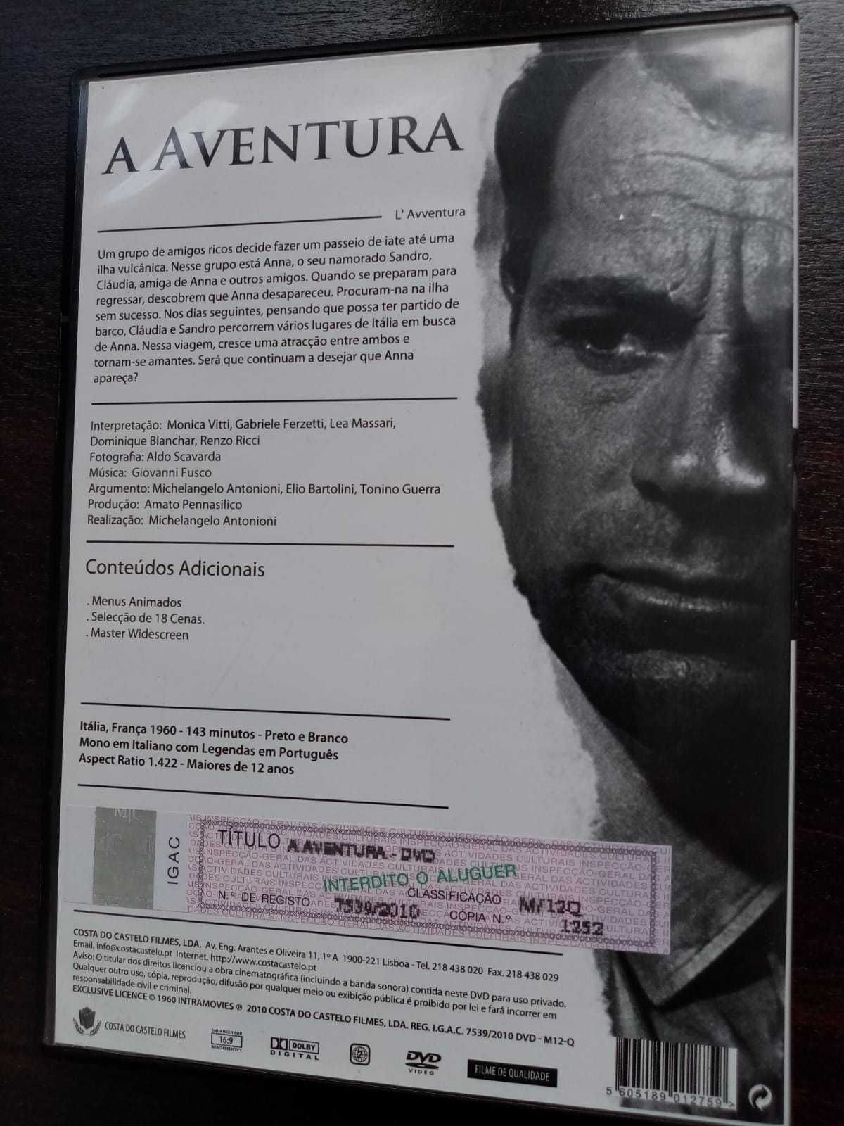 DVD "A aventura", de Michelangelo Antonioni. Muito raro.