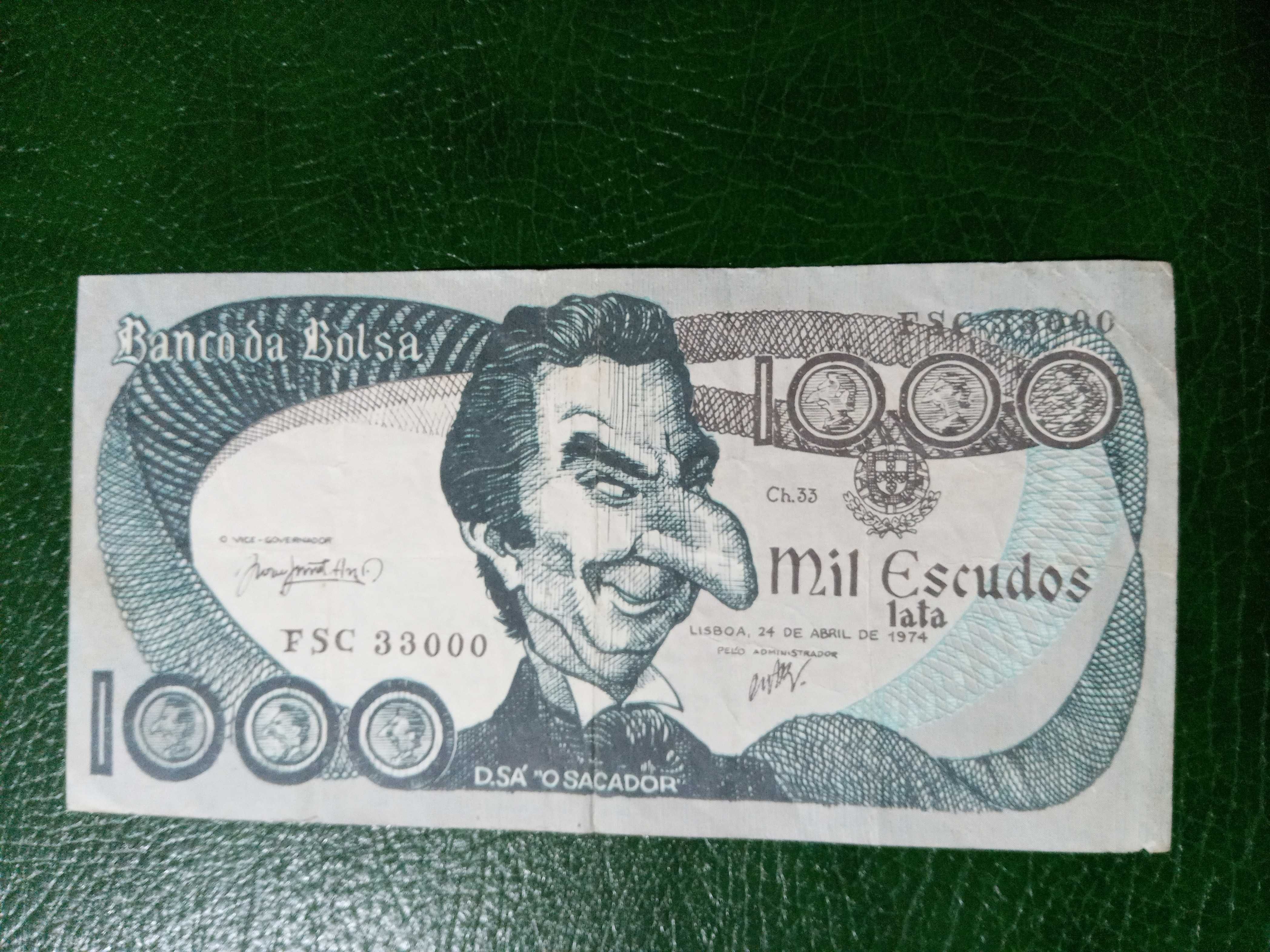 Nota de Sá Carneiro 1000 Escudos.