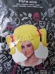 Zabawne nakrycie glowy blond peruka z materialu z kucykami H012