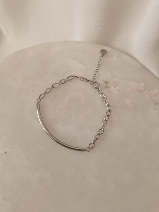 Srebrna bransoletka łańcuszek stal chirurgiczna Gloss Gold