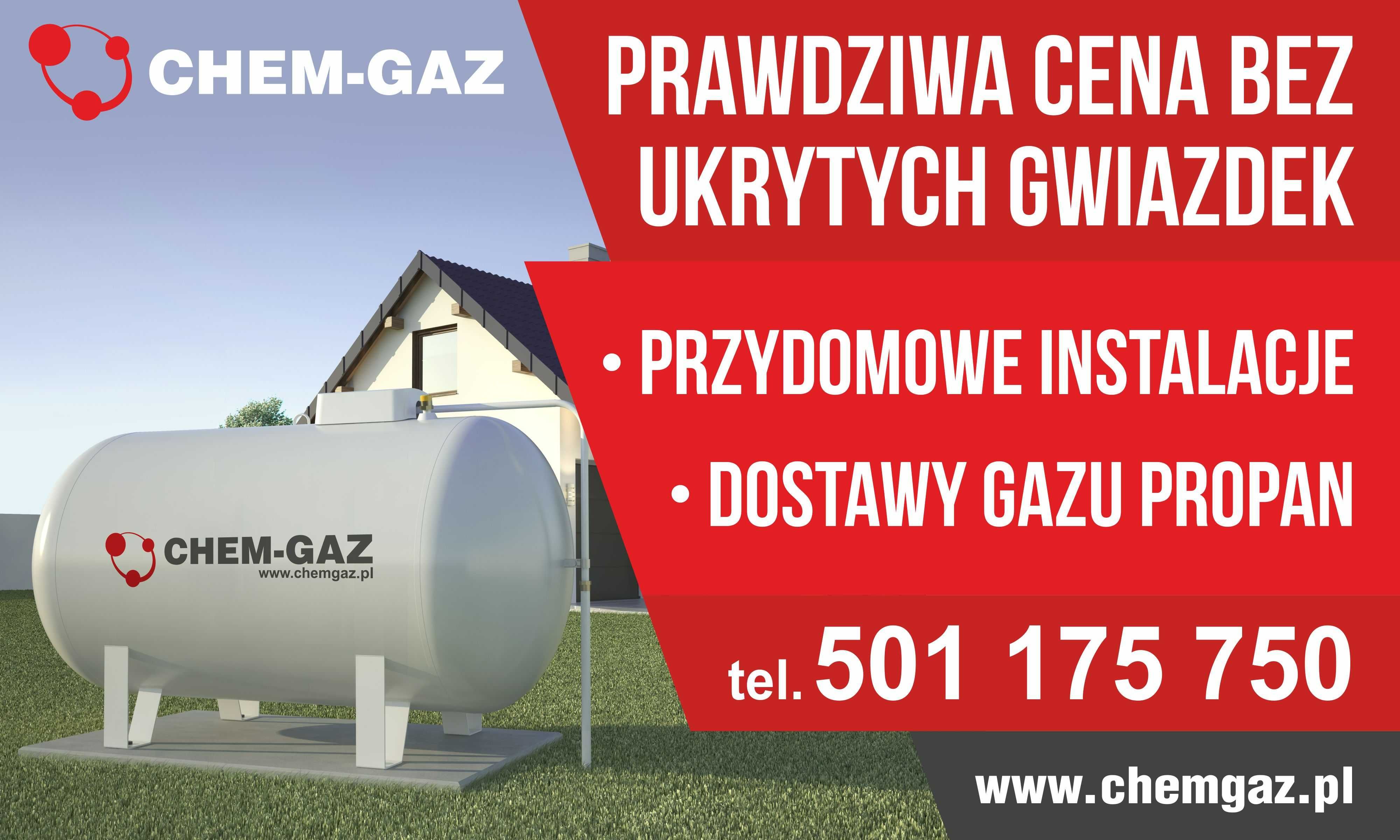 Zbiornik na GAZ 2700/3650/4850/6400 Dostawy Gazu PROPAN LPG Montaż