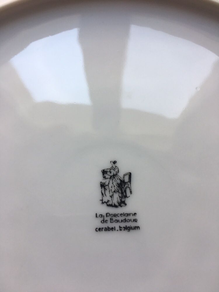 Talerz dekoracyjny unikat Belgia zastawa stołowa porcelana