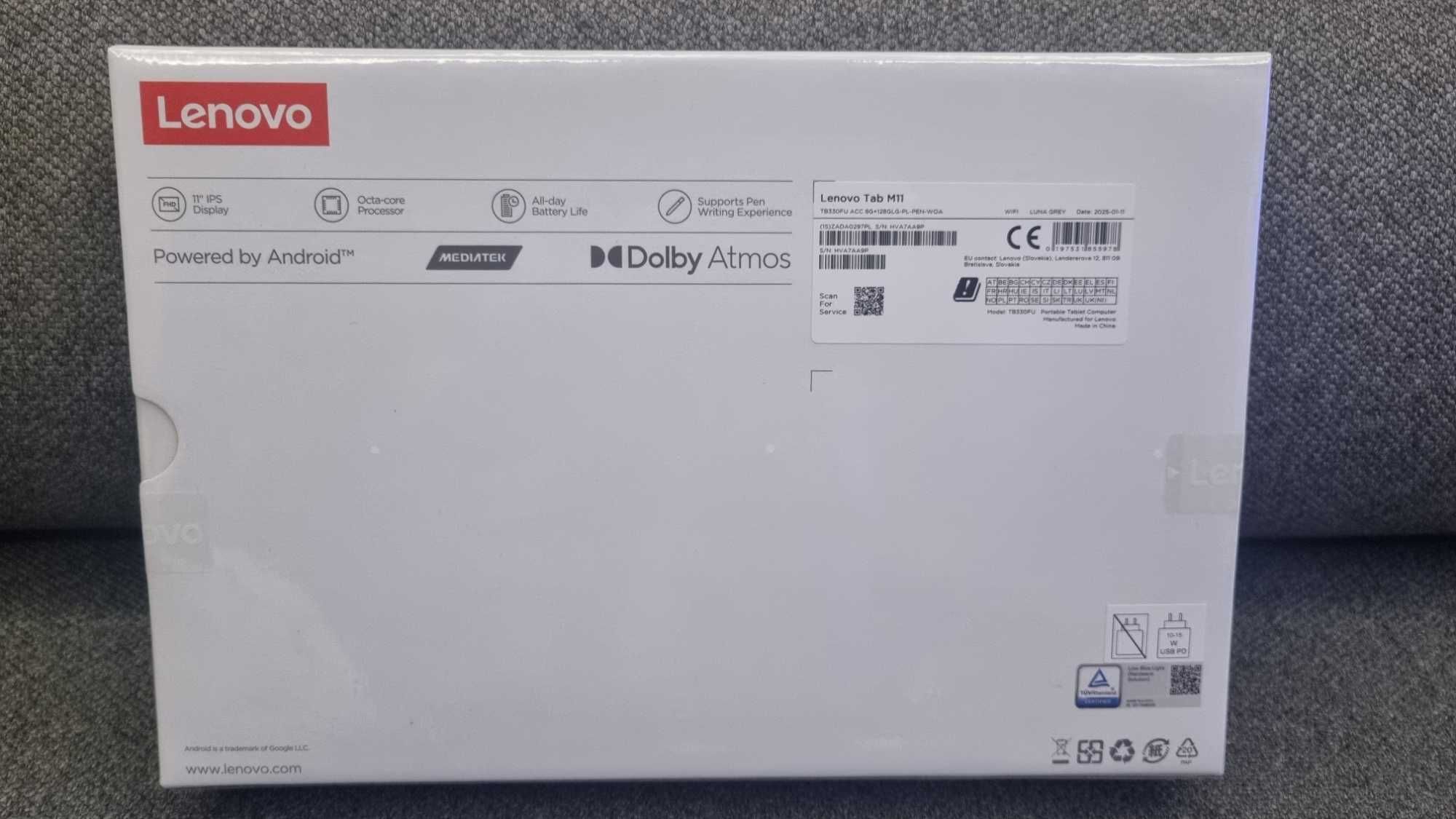 NOWY Tablet Lenovo Tab M11 10.95" 8/128 GB Szary Gwarancja