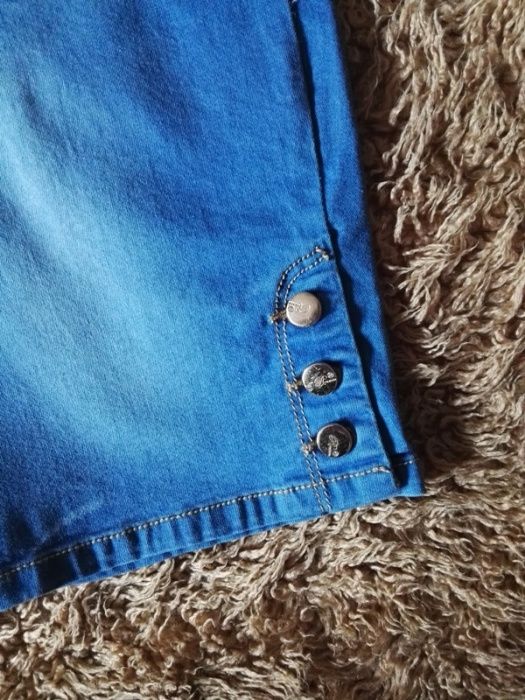 Spodenki krótkie jeans bermudy guziki r. 34 XXL
