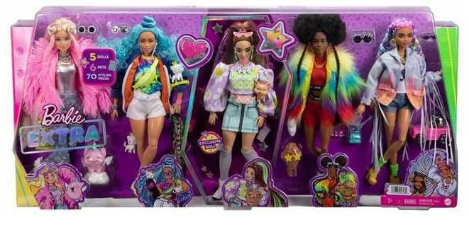 Mattel Barbie Extra Zestaw 5 Lalek Z Akcesoriami UNIKAT !!!
