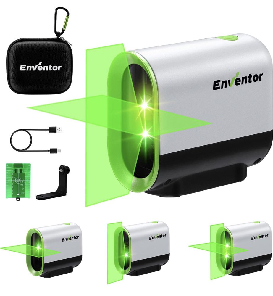 Nowa poziomica laserowa ENVENTOR, funkcja pulsu, uchwyt magnetyczny