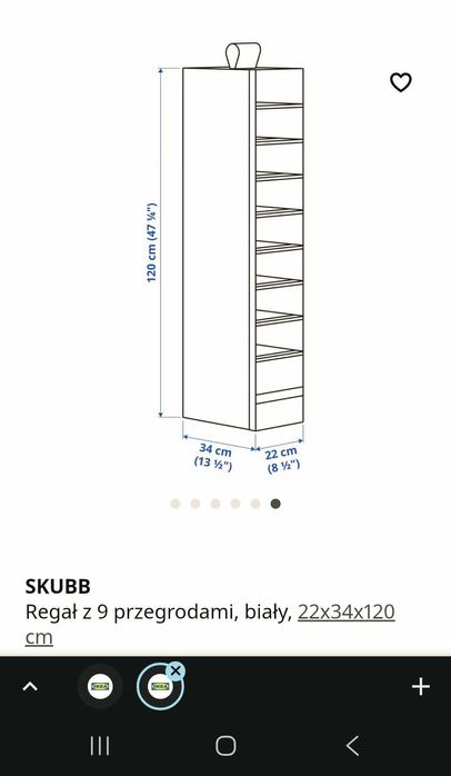 Organizer (2) na ubrania IKEA SKUBB 9 przegród