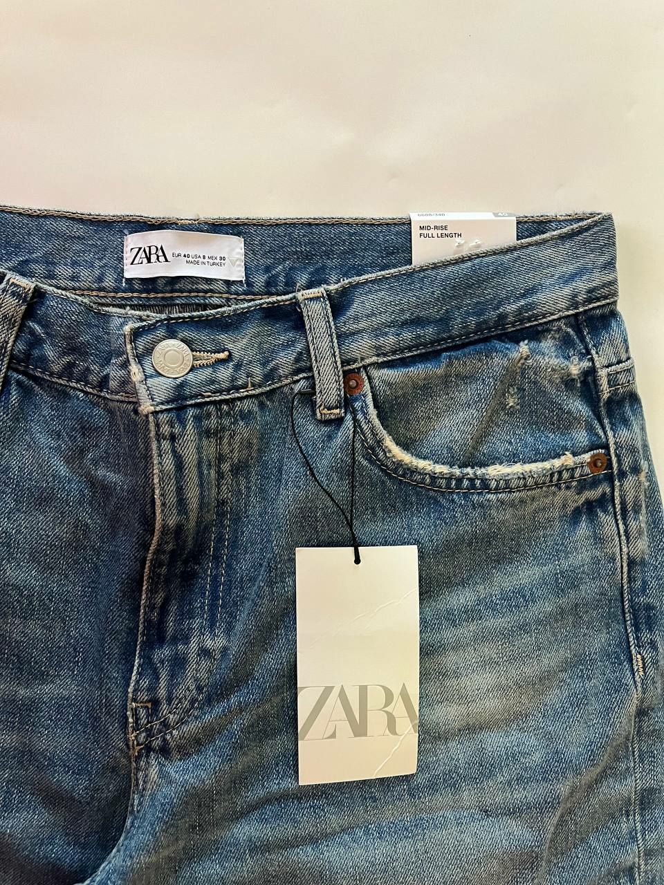 Джинси Зара Zara жіночі нові 40 розмір розкльошені гарні середня посад
