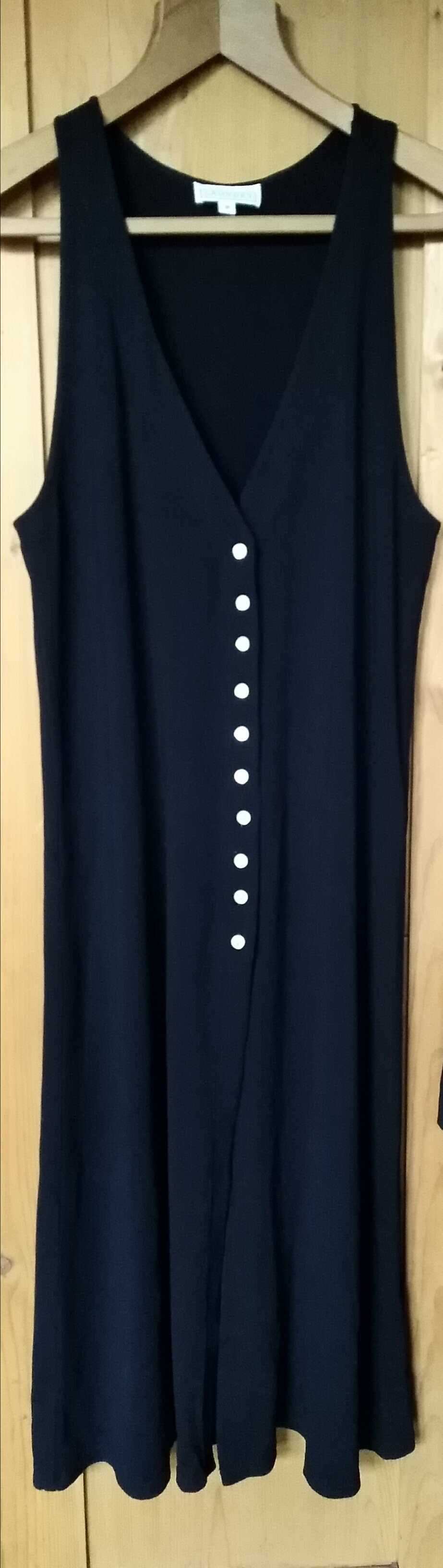 LAUNDRY czarna długa narzutka/kamizelka lycra guziki grunge goth 38 M
