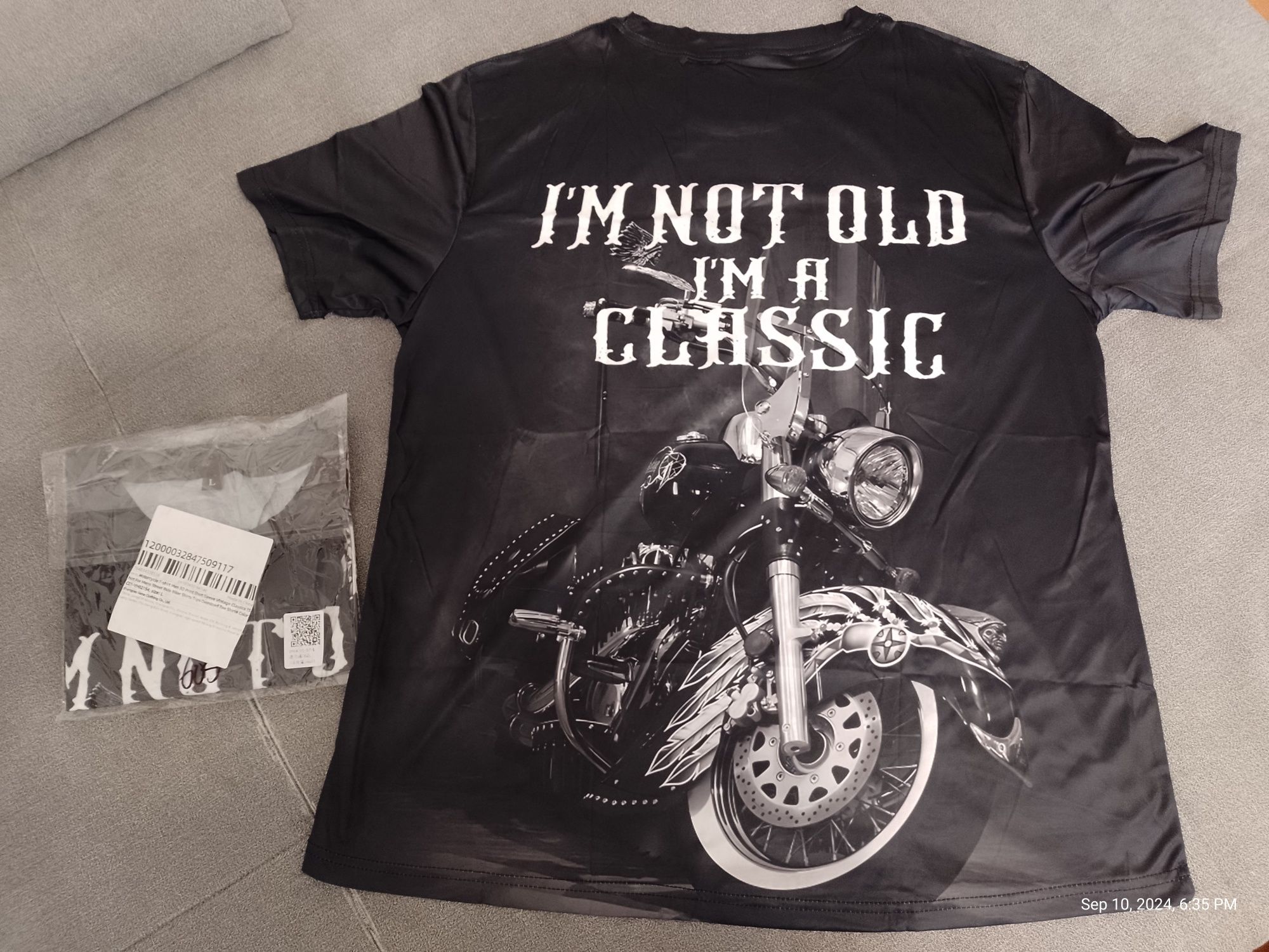 Koszulka Termoaktywna 3D Vintage Męski,Motocykl! Rozmiar L .TANIO!