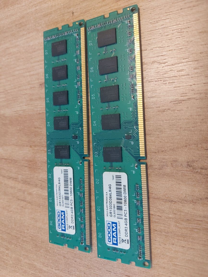 Pamięć Ram DDR3  2x4gb Pc3 cena za szt