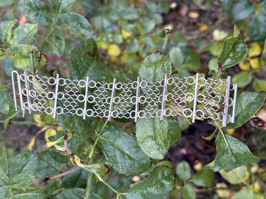 Bransoletka srebrna kolczuga. PRL biżuteria. Na wzór Orno autorska