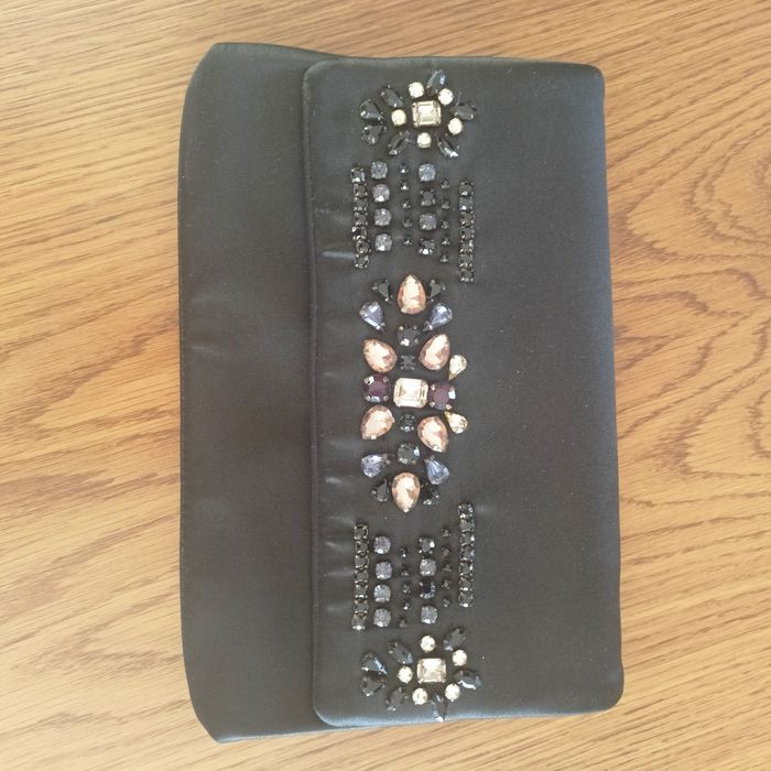 Elegancka czarna torebka,cyrkonie