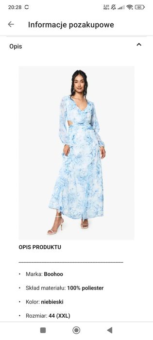 Nowa sukienka damska marki Boho rozmiar XXL