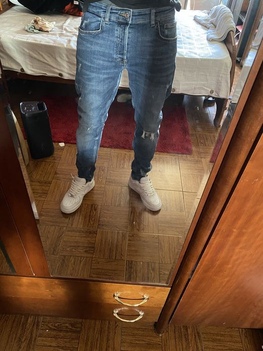 Calça Ganga Rasgada Azul Zara