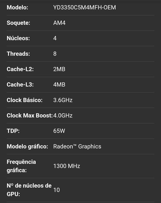 Ryzen 5 3350g completo