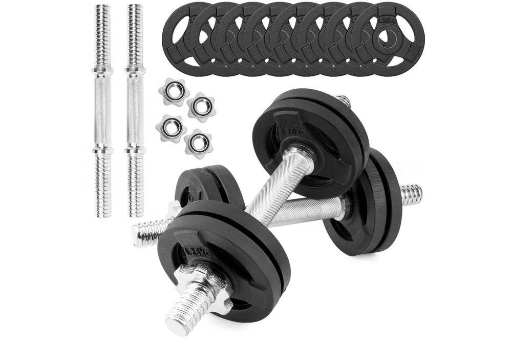 Hantle żeliwne kierownice regulowane 2x7,5kg zestaw 15kg talerze BDG