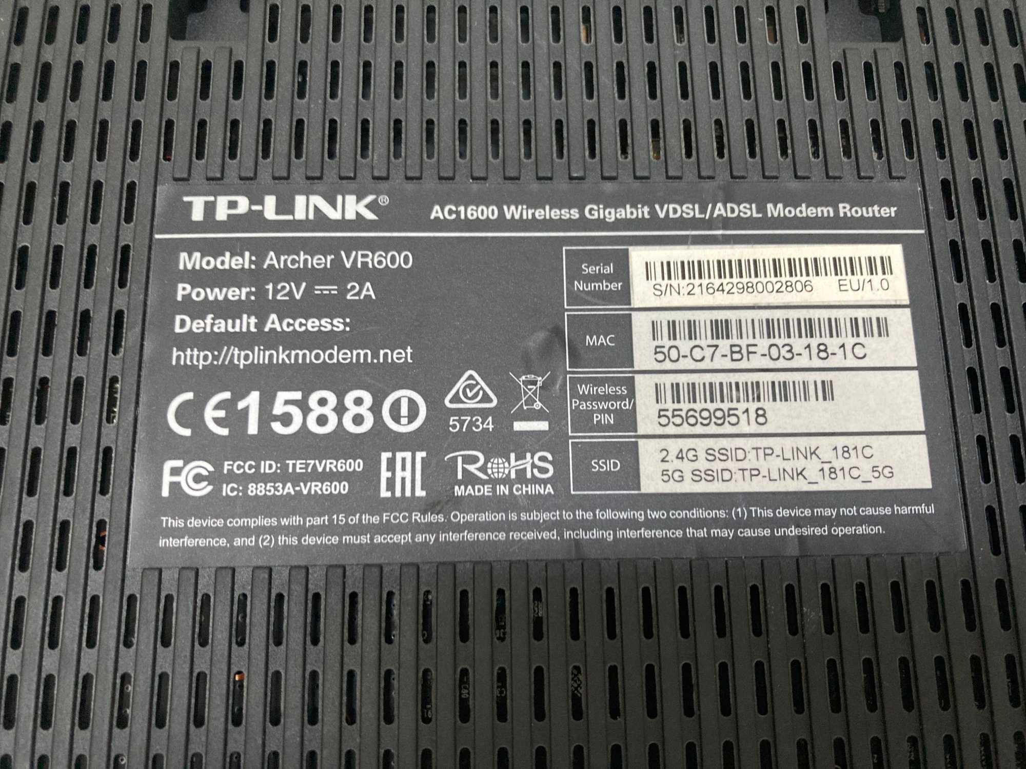 TP-Link Archer VR600 V1, Gigabitowy, bezprzewodowy router