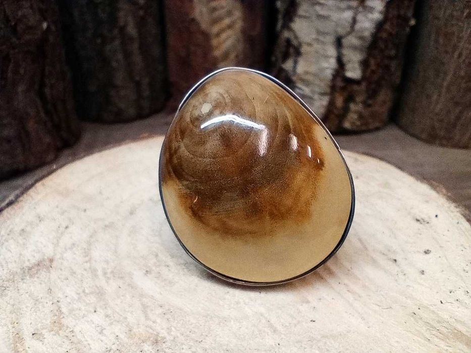 pierścionek drewniany rękodzieło artystyczne handmade