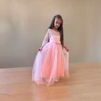 Сукня дитяча рожева довга 6 7 8 9 років
