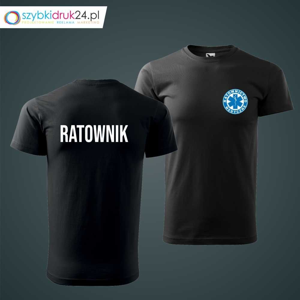 Koszulka, T-Shirt z nadrukiem z napisem Ratownik lub Ratownik Medyczny