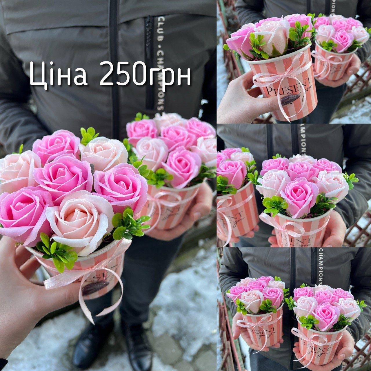 Подарочный букет цветов из мыла Мыльные розы