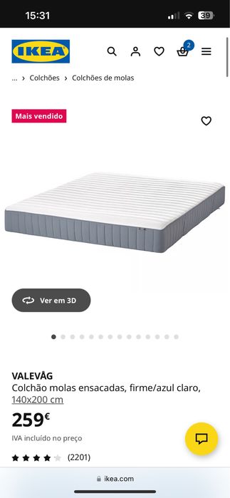 Cama e colchão IKEA