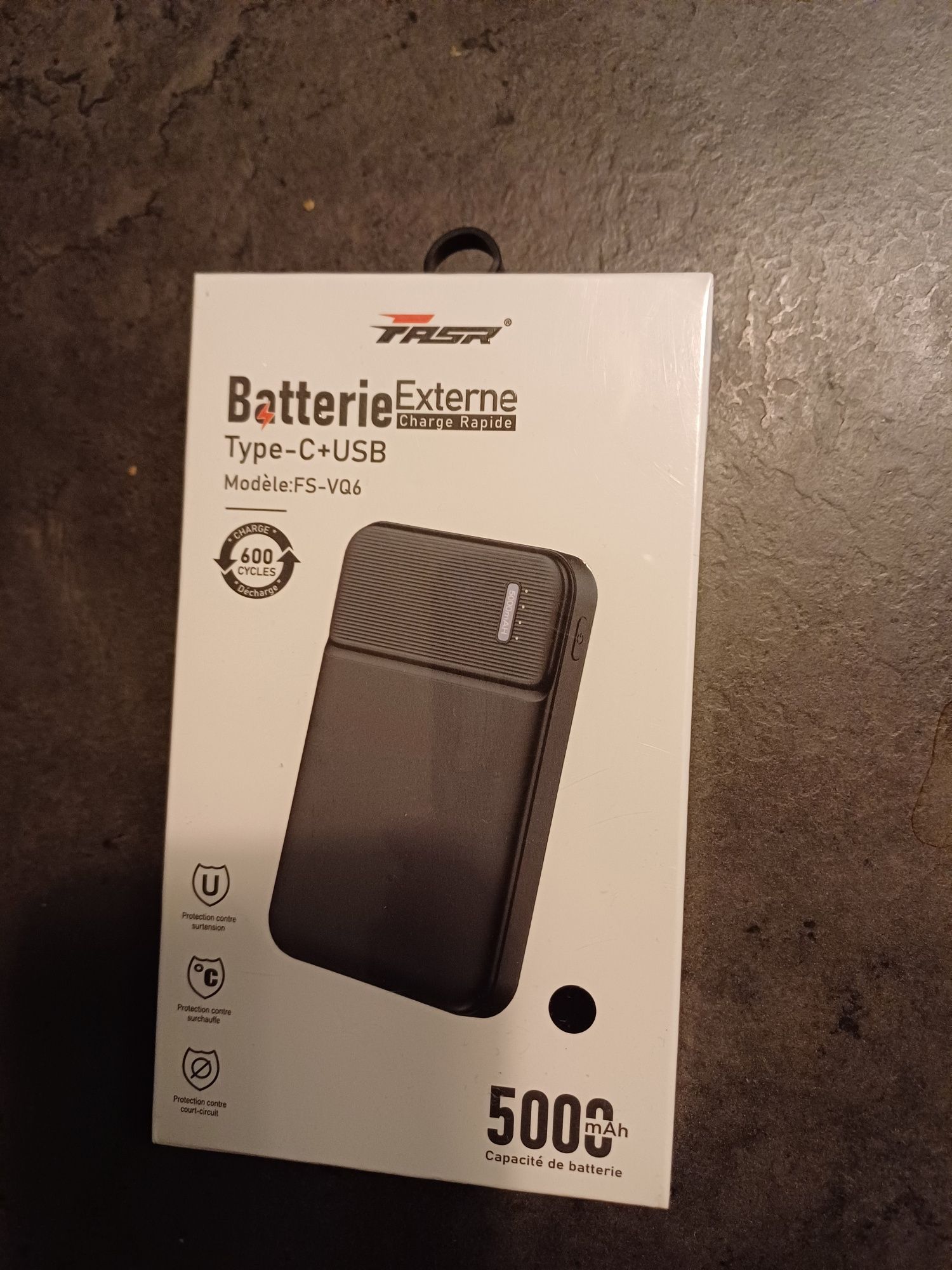 Powerbank 5000 mAh USB C Fasr Rapide Charge